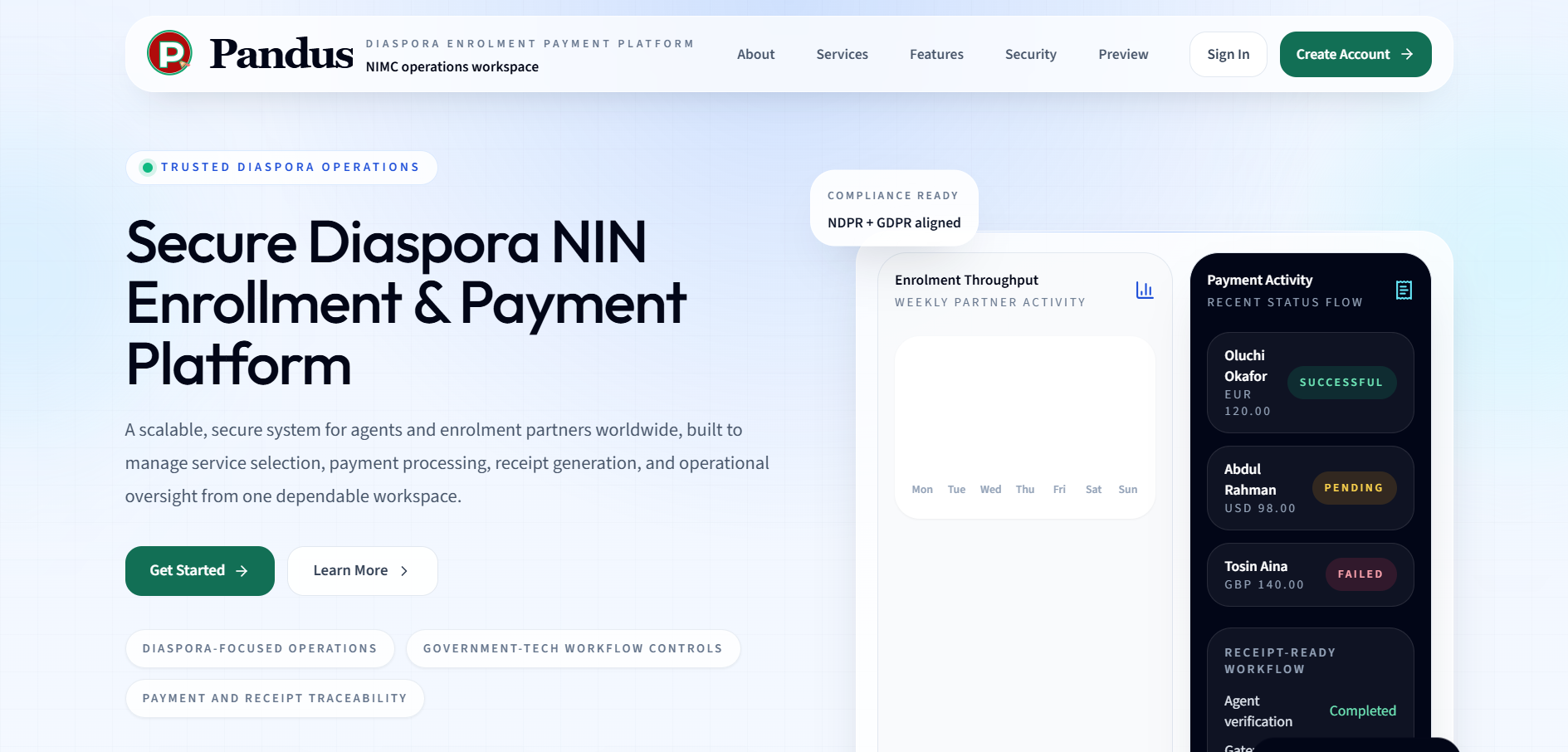 PANDUS POWELLS NIMC Diaspora Enrolment & Payment Platform