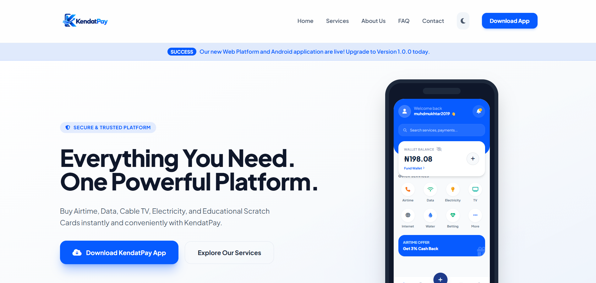 KendatPay Payment, Wallet & VTU Automation System